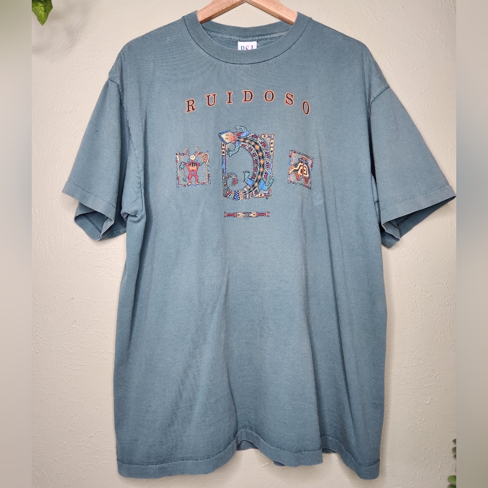 Vintage 90s Ruidoso New Mexico Gecko T-Shirt XXL Southwest Tribal Graphic Tee